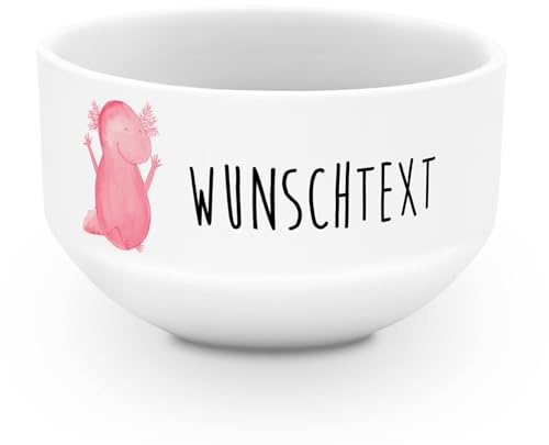 Mr. & Mrs. Panda Schüssel mit Namen Axolotl Hurra - Personalisierte Geschenke, Müslischüssel, Schale, Suppenschüssel, Müslischale, Spaß, Zufriedenheit, Freude, personalisiert, Motivation