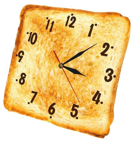 PRETYZOOM Wanduhr Aus Robustem Material Brotdesign Geräuschlos Wanddekoration Für Wohnzimmer Bäckerei Und Restaurant