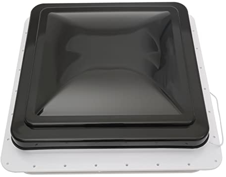 Dachfenster Dachhaube Vent, 42x42 cm Klar Dachluke Vent mit Bildschirmfensters und Montage Trim Ring, inkl. UV-Beständigem Deckel für Wohnwagen Oder Wohnmobil