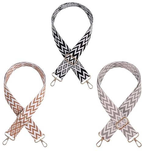 3 Stück Verstellbarer Schultergurt für Taschen,3.8cm Breite taschengurt,taschengurte zum wechseln Einstellbarer Bereich 75-135 cm taschengurt für Damen Taschen DIY Zubehör für Tasche Kosmetiktasche