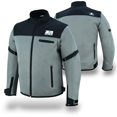 Veste Moto TLA AIRFLO Été avec Manches Amovibles | Homme et Femme avec Protections | Tissu Léger et Perforé pour Moto et Scooter | Gilet (Noir, 6XL)