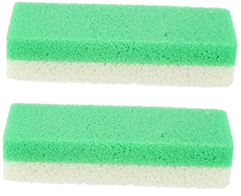 WOONEKY 2 Stück Grüner Pu Bimsstein Fußpflege Accessoire mit Hornhautentfernung und Gründlichem Peeling für Pediküre zu Hause und Reisen Zufällige Farbe