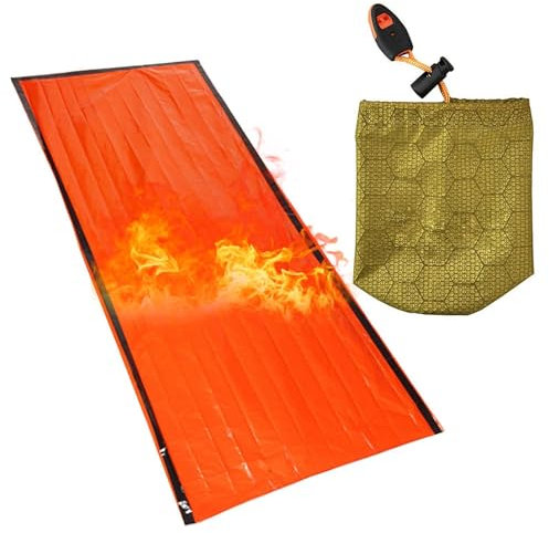 Generisch Survival Sleeping Bag, Camping Bivouac Bags - Sleep Survival Shelter - Water Resistant Compact Durable Thermal Survival Sleeping Bag for Camping and Hiking