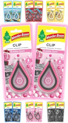 Lot de 2 désodorisants pour voiture à clip d'arbre magique - Parfum : 2 pièces + stylo light-tribe (gomme à bulles)