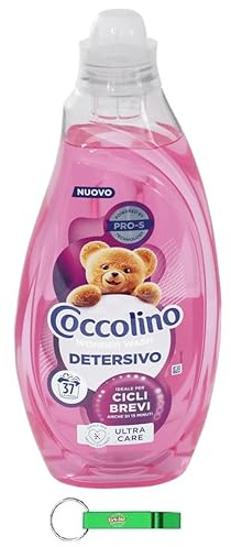 8x Coccolino Wonder Wash Ultra Care Flüssigwaschmittel für die Waschmaschine - Ideal für Kurze Zyklen 37 Wäschen 1480ml + Beni Culinari Kostenloser Schlüsselanhänger