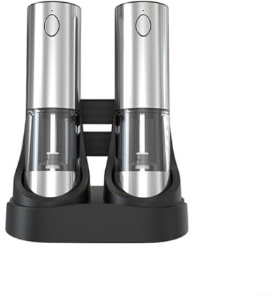 ZYNCUE Electric Salt And Pepper Grinder Set, Stainless Steel Automatic Salt And Pepper Grinder With LED Light, Adjustable Grinding