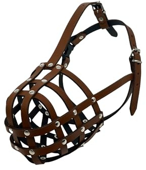 L&J Pets Uk Hochwertiger Leder-Maulkorb für Deutscher Schäferhund – Sicher, Bequem & Verstellbar für Große Hunde (W1, Braun)