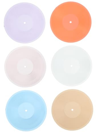 VICASKY 6 Stück Mini Vinyl Schallplatten Miniatur Schallplatten Puppenhaus Zubehör Vinyl Schallplatten Dekoration Schallplatten Miniatur Schallplatten Modell Puppenhaus