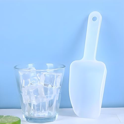 Plastic Ice Scoop, Plastic Kitchen Ice Scoop for Canisters or Ice Maker, Food Scoops for Canisters, Freezer, Flour, Dry Foods, Coffee Beans, Pop Corn, Pet Dog Cat Food