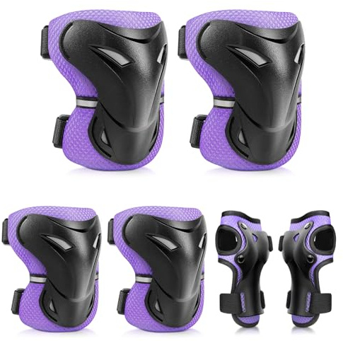 YOOXARMOR Protezioni Bambini Pattini in Linea per 3-6-13 Anni,6 in 1 Attrezzatura Protettiva Protezione Bambini Ginocchiere,Gomitiere Protezioni Set per Scooter Monopattino Bicicletta Pattini in Linea