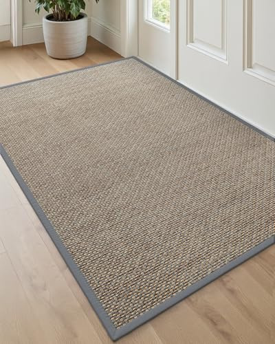 DEXI Ultra Thin Indoor Door Mat 36x56, Entrance Doormats, Grey | Non-Slip Entryway Rugs, Dirt-Trapping & Absorbent Mat, Low Profile Floor Mats for Front Back Door, Patio, Porch