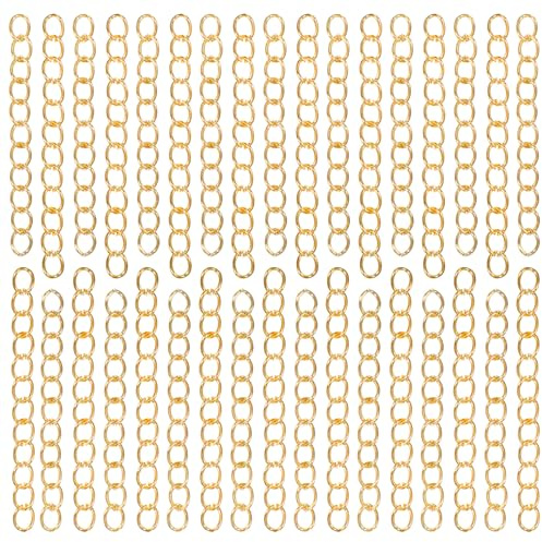 100Pcs Chain Extenders for Jewelry Making, Necklace Extenders Gold Gold Chain Extender Removable Extension Tails Extension Chains for Jewelry, Necklaces, Bracelets, Anklets, Key Chains