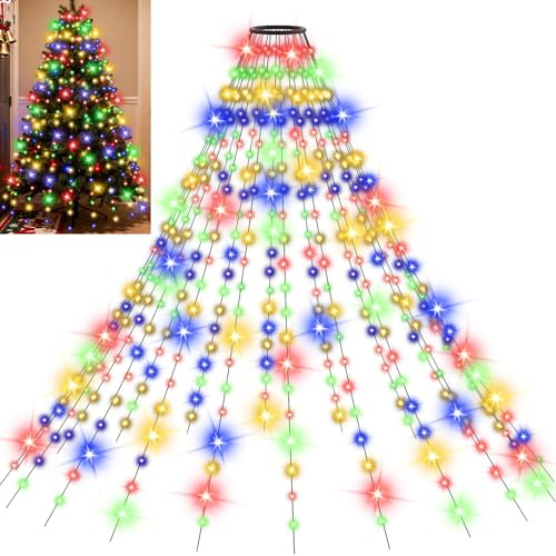 Uping Luces Arbol Navidad 400 Led 2M 20 Hilos Luces Navidad Exterior Interior Para Arbol Guirnalda Luzes Natal Decoracion con Enchufe Función Temporizador-Colores