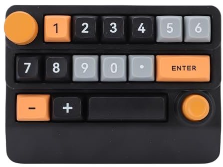 Pavé numérique mécanique, clavier numérique mécanique RVB sans fil, macro échangeable à chaud, pavé numérique programmable, bouton de contrôle du joystick, clavier à 15 touches en (jaune noir bleu)