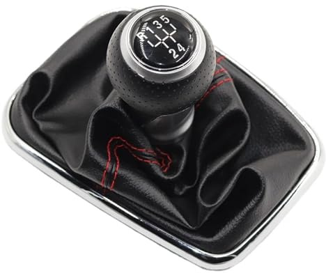 Für VW 2003 2004 2005 2006 2007 2008 Golf 4 IV MK4 für GTI R32 JDM Schwarz Rot Line Schaltknauf Hebel Schaltsack Schaltsack Schaltsack PU Leder 12 mm