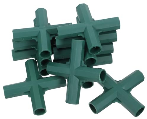 jojofuny 10 Pezzi Connettore per Tubi in PVC da 16 MM Raccordi per Tubi dell'Acqua Resistenti in Plastica ad Alta Resistenza Giunti a Croce per Telai di Tende e Strutture per Piante