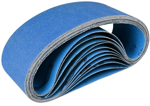 Sruhrak Bandas de Lija 75 x 533 mm 12 Piezas grano 40/60/80/120/240/400 | Bandas Abrasivas de Corindón de Circonio para Lijadora de Banda para Metal, Madera
