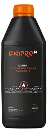 Dnipro-M Aceite para Cadenas de Motosierra Botella de 1 Litro - Lubricante Mineral Antidesgaste para Cadenas y Engranajes