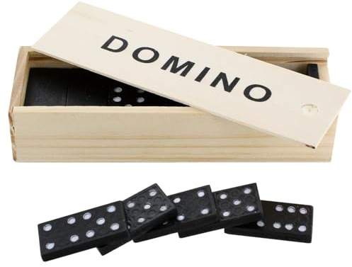 NASMBXA Domino Classico Doppio Sei, Gioco Tradizionale Domino Doppio Sei, Pietre Dominoes Classiche, Set Tradizionale in Valigetta di Legno per Natale, Riunioni Familiari, Viaggi e Feste