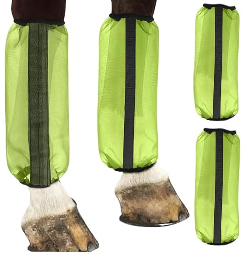 Fasce per gambe di cavallo - Protezione in rete di nylon da 15,75 pollici, set di gambali protettivi equini da 4 pezzi, protezione stabile traspirante con di sicura | Uso da corsa per