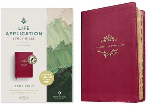 NLT Life Application Study Bible, Third Edition, Large Print: New Living Translation, Life Application Study Bible, Berry, Red Letter, Leatherlike