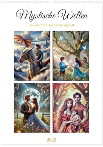 Mystische Welten, Fantasy Naturzauber (Wandkalender 2026 DIN A2 hoch), CALVENDO Monatskalender: Tauche ein in eine magische Welt voller Fantasy, ... die Träume und Magie lieben (CALVENDO Natur)