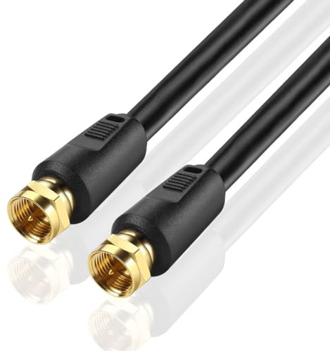 Cavo coassiale TNP (6,5 m) connettori F spina maschio twist-on jack con cavo coassiale RG6 schermato quadruplo cavo cavo cavo nero