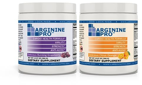 L-ARGININE PRO | 5,500mg L-Arginine Plus L-Citrulline 1,100mg Grape & Orange Powder Drink Mix Supplement for Increased Nitric Oxide Production