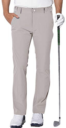 aoli ray Hombre Golf Pantalones Impermeables Ligeros Deporte Pants Beige L