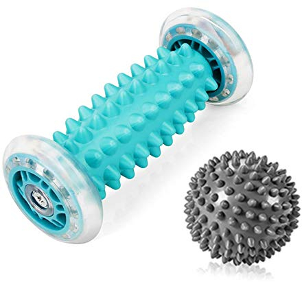 Plantar Fasciitis Foot Massage Roller - RIGHTWELL Muscle Massager & Hard Spiky Ball Set Perfect for Arm Pain-Heel & Foot Arch Pain Relief