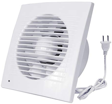 HUGOOME Exhaust Fan, 18W Ventilation Extractor with Anti-backflow Check Valve Ultra Thin, Window and Wall Mount Vent Fans for Kitchen Bathroom Greenhouse Garage (6 inch / 110V) Thin fan