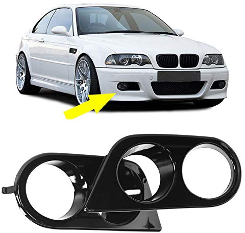 Lichtabdeckung, Lichtlampe Nebelscheinwerferabdeckung Stoßstangenabdeckung Auto, für Fahrzeugwartung Nebelscheinwerferabdeckung Passend E46 M3 2001-2006 Nebelscheinwerferblenden(Bright black)