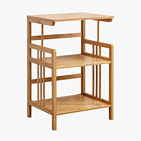 Druckerständer Desktop-Drucker-Stand, 3-Tier-Bambus-Schreibtisch-Organizer, Multifunktions-Speicher-Buch-Regal-Floor-Drucker-Tisch-Raum-Organizer perfekt für Drucker Fax Scanner Dokumentenablage Bürob
