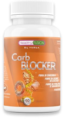 Healthy Fusion Carb Blocker | Potente bloccante dei grassi e dei carboidrati | Perdita di peso, bruciare grassi | Con Sugarlock + Semi di Cacao + Polpa d'Arancia | Soppressore dell`appetito 60 capsule