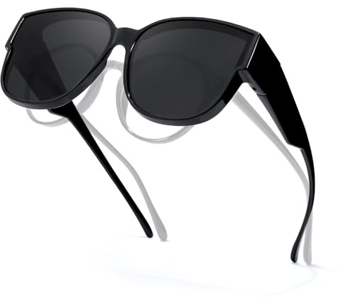 LVIOE Polarisiert Überziehbrille Damen Fit-Over Brille, Sonnenbrille für brillenträger UVA UVB Schutz