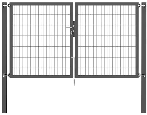 Alberts 637095 Doppeltor Flexo Plus mit Zubehör | verschiedene Breiten und Höhen | Pfostenstärke 100 x 100 mm | anthrazit | Breite 250 cm | Höhe 140 cm