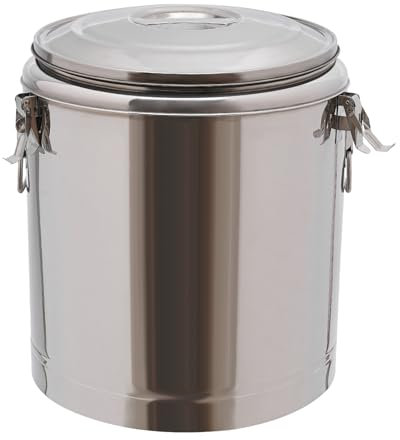 Récipient de maintien au chaud, seau de 20/40 l, en acier inoxydable, distributeur de boissons froides, seau isotherme en acier inoxydable, chauffe-plats, récipient isotherme avec couvercle, argenté