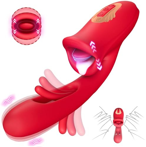 Zungen-Sexspielzeug Vibrator Sex Spielzeug für die Frau, G Punkt Vibrator Dildo-Vibratoren Klitorisstimulator 10 Zungenlecken 10 Vibrationsmodi 10 Flattern Anal Sexspielzeug Sexspielzeug für Paare