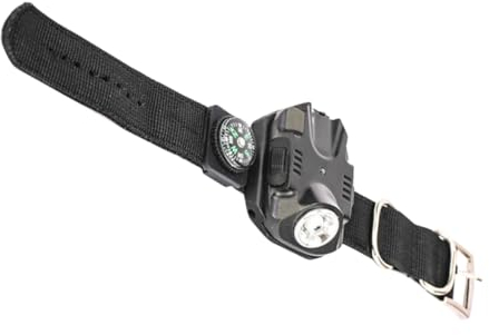 Veemoon Laufuhr mit Licht -taschenlampe Kompass für Outdoor-aktivitäten Wandern Camping Schwarz