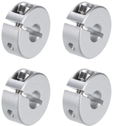 QUARKZMAN 4 Stück Geteilte Stellringe Klemmring 20mm Außendurchmesser | Aluminiumlegierung, Für Wellenkragen 6mm Bohrung, 8mm Dicke, Tiefenanschlagringe, Mit Gewindestift Spaltklemme