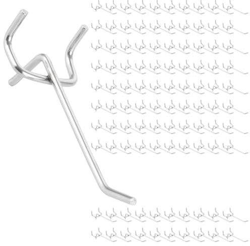 ZOFUN 100 ganci da parete con fori da 10 cm, ganci da parete per attrezzi Pegboard, ganci singoli, accessori per lavagna, ganci per montaggio a parete, garage, scaffale, officina