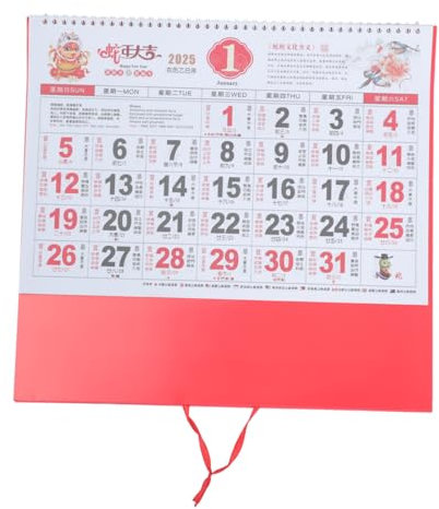 PLAFOPE Hängender Wandkalender 2025 Im Chinesischen Stil Jahresschlangenkalender Mondereignisse