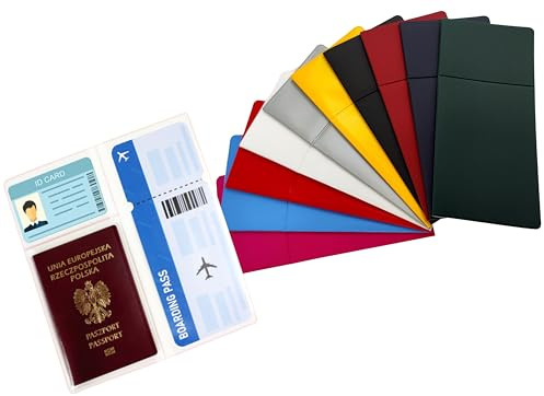 COLLECTOR - Étui Multifonction pour Documents de Voyage, Carte d'identité, Billet d'avion, Passeport, Carte de Visite, Agence de Voyages de Vacances, Porte-Documents (Bleu)