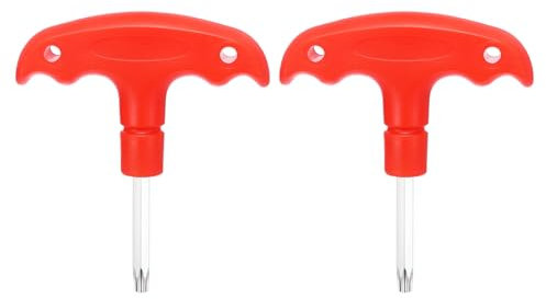 sourcing map 2pcs Golf Spike Wrench Tool T25 Golf Torque Wrench Stainless Steel Golf Head Adjustment Tool Golf Driver Torque Tool with Plastic Handle for Golf Club Driver Shaft Adapter, Red