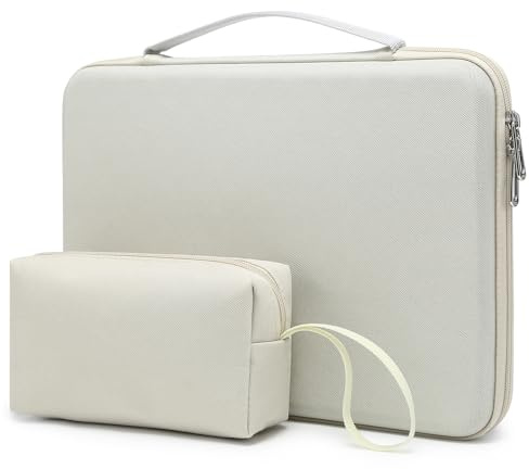 HYZUO 13,3-14 Tum Hårt Skal Laptopväska Fodral för MacBook Pro 14 M5/M4/M3/M2/M1 Pro/Max A3426 A3427 2026-2021, MacBook Pro/Air 13, Dell Pro 13/14 Premium, 13,8-13,5 Surface Laptop, Beige