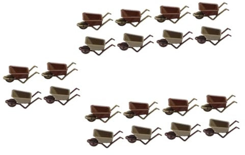 POPETPOP 5 Ensembles Modèle De Chariot Miniatures Maison Paysage Décoration De Jardin Miniature Accessoire De Jardin en Plastique Transpalette Manuel Mini-Accessoires De Jardin 4 Pièces * 5