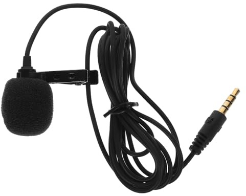 Lavalier Microphone Omnidirectional Condenser for Vlog Recording | Noise Reduction, Plug and Play Capture, Plastic and Alloy Build, Indoor Outdoor Activities, Black