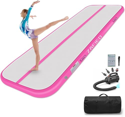 Air Matte Track, Tapis de gymnastique 3/4/5/6m, tapis de tumbling gonflable avec pompe, tapis d'entraînement, tapis de fitness, tapis de yoga pour la maison, extérieur