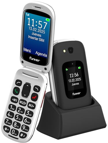 Funker E350 MAX Audio3 Plus 4G, telefono cellulare con coperchio facile da usare, tasti e schermo grandi, audio Pro compatibile con apparecchi acustici, volume forte con amplificatore, configurazione