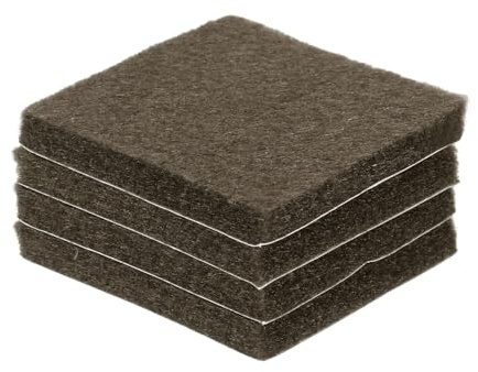 sourcing map Cuscinetti in feltro per mobili, 4 pezzi, 6 x 6 cm, con retro adesivo, antiscivolo, antigraffio, per proteggere pavimenti in legno, marrone